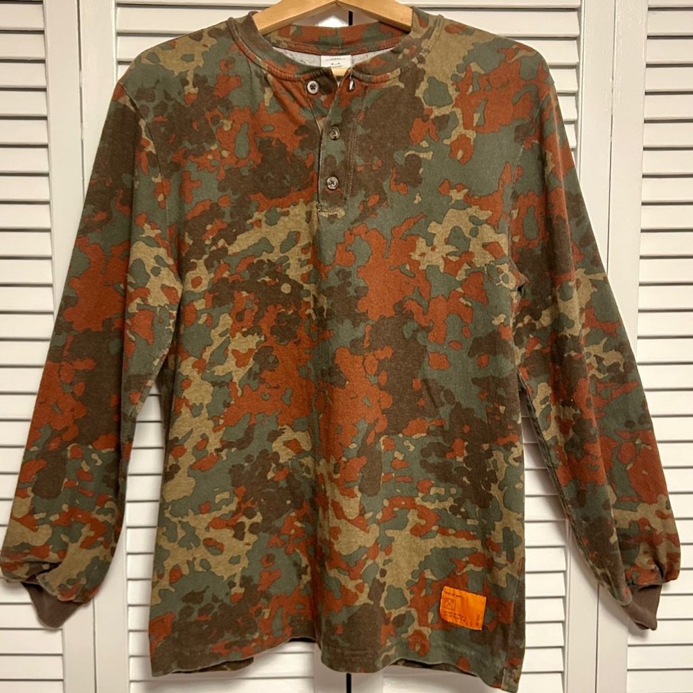 Urban Outfitters Cotton Camo Henley Shirt